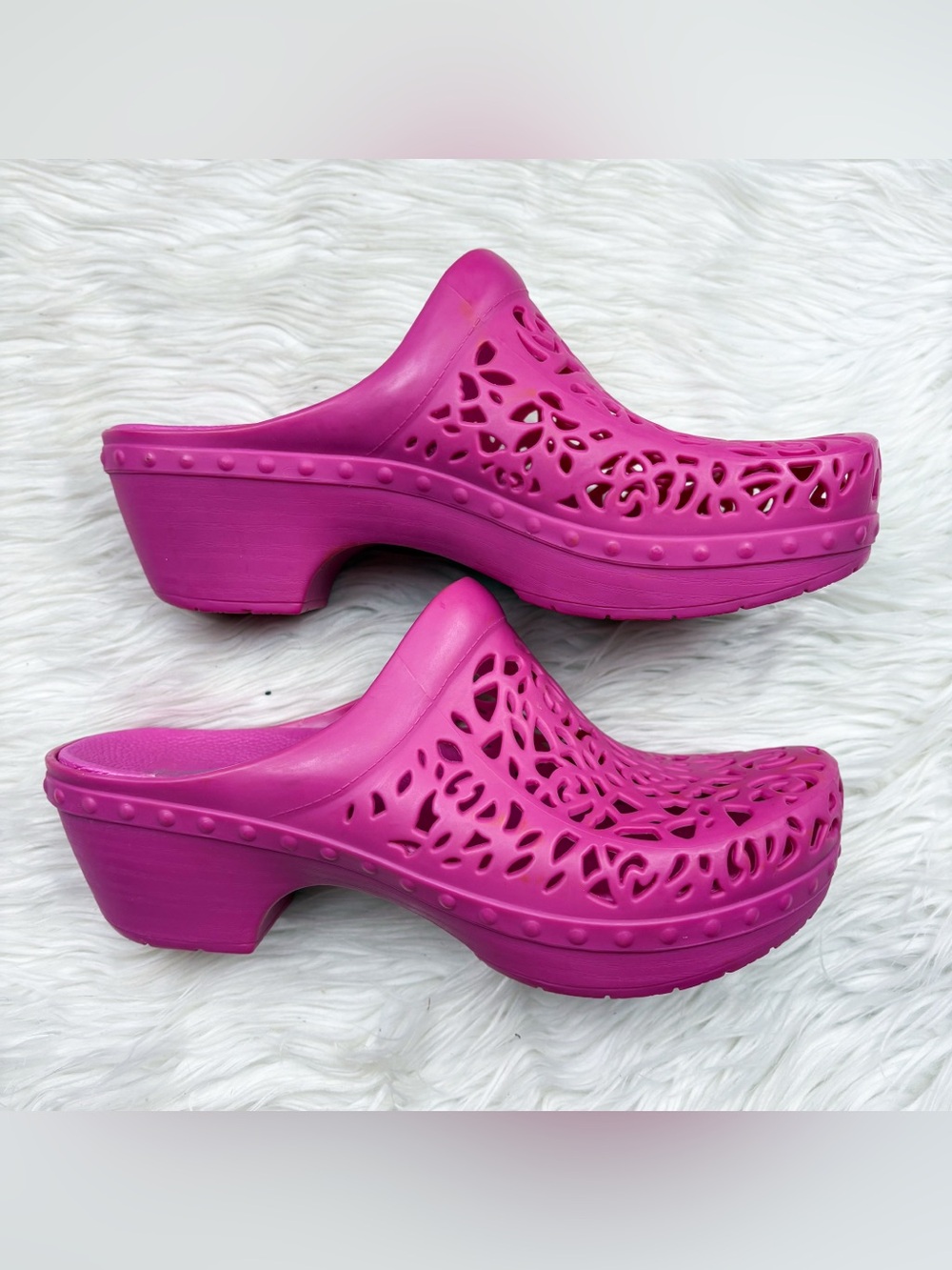 Dansko Pippa Molded Clog Shoe Hot Pink Barbie Lasercut Orthopedic Arch Support - Picture 7 of 13
